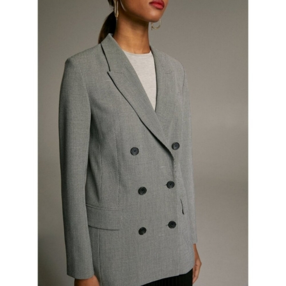 Aritzia Double-Breasted Gray Blazer